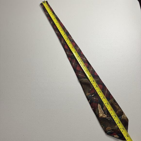 Vintage Robert Talbott Parisian Silk Necktie Tie Red Plaid Duck Old Money Preppy - Picture 7 of 11